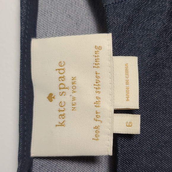 KATE SPADE New York Navy Denim 3/4 Sleeve Shift Dress Size 6 - Picture 2 of 15